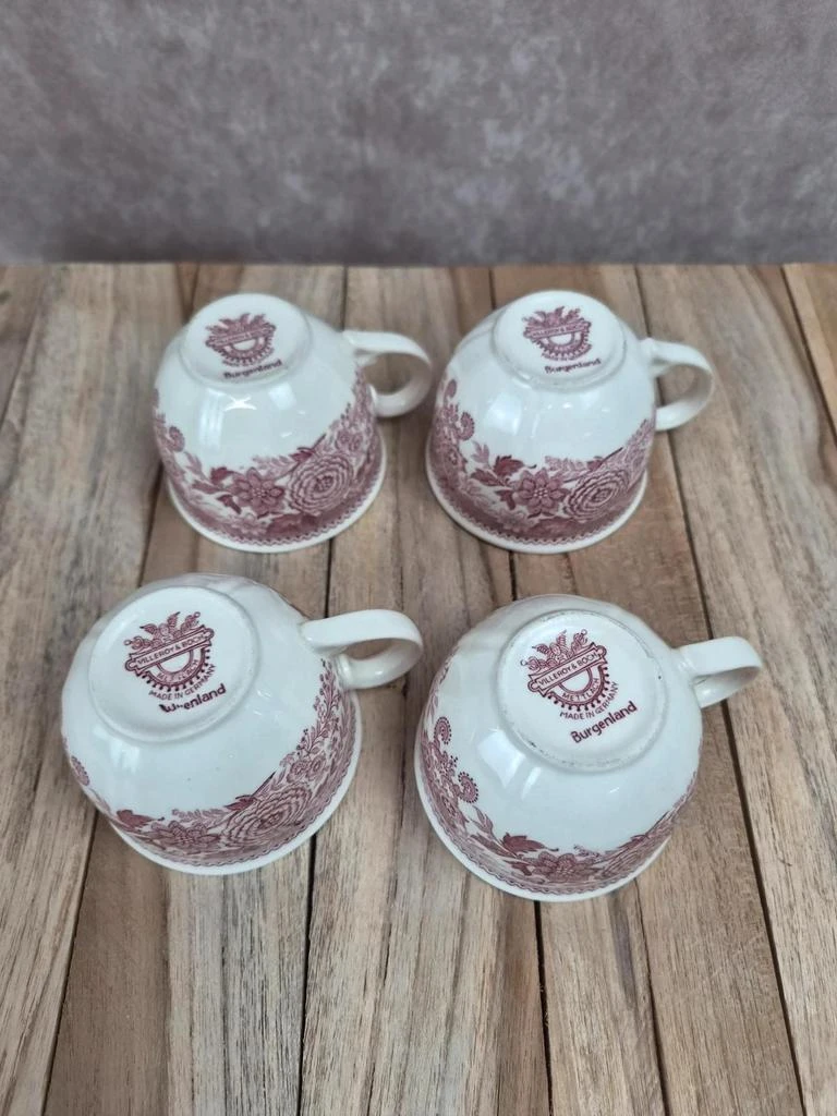 Lote de 4 tazas Villeroy & Boch Burgenland rojo - Decoración floral vintage – photo 6
